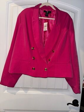 Ashley Stewart 24 Pink Cropped Blazer